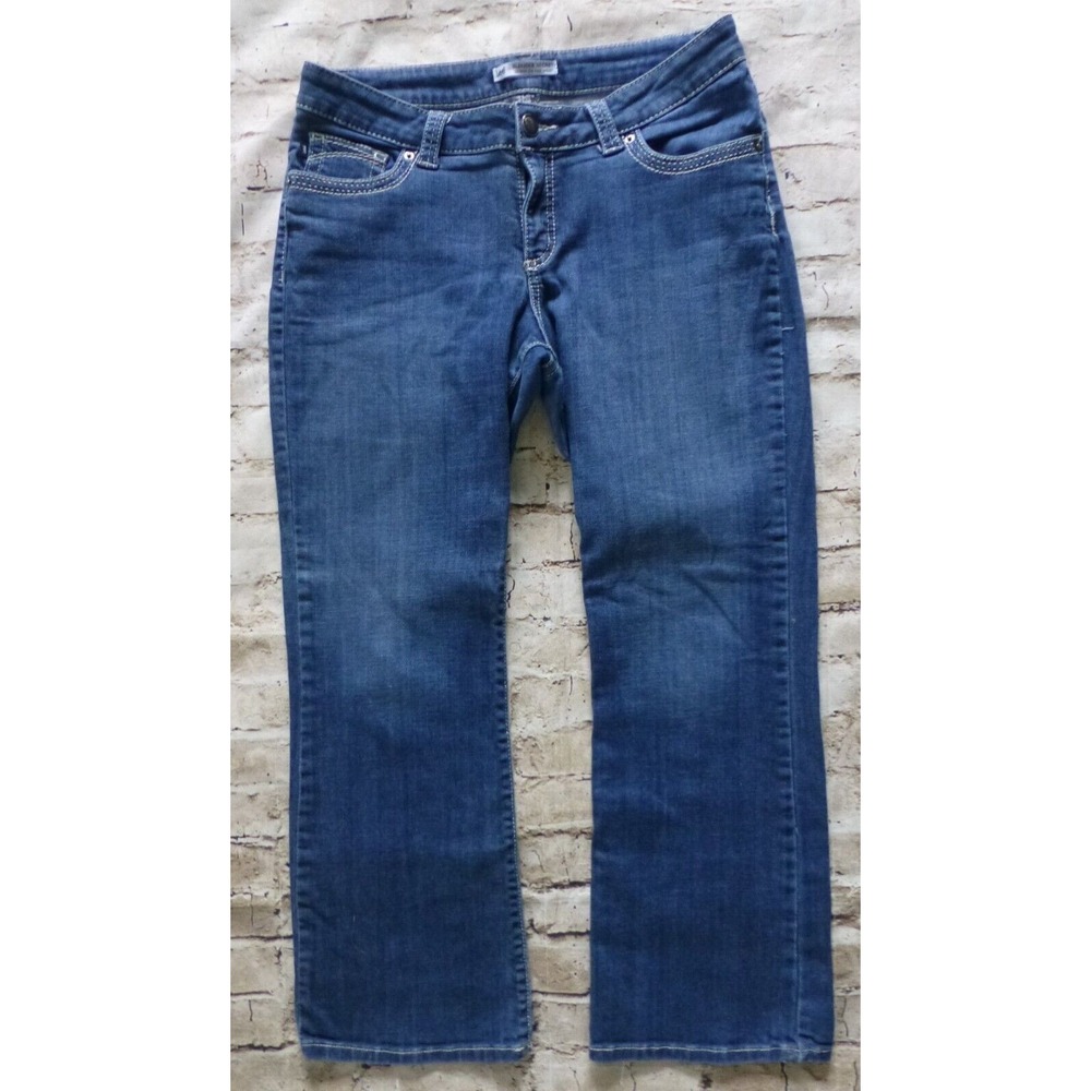 Lee Slender Secret Blue Jeans Medium‎ Wash Flap Pocket Womens Sz 10